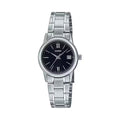 Casio Women's Black Dial Analog Watch with Steel Bracelet - LTP-V002D-1B3UDF