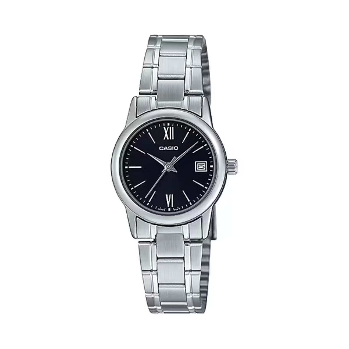Casio Women's Black Dial Analog Watch with Steel Bracelet - LTP-V002D-1B3UDF