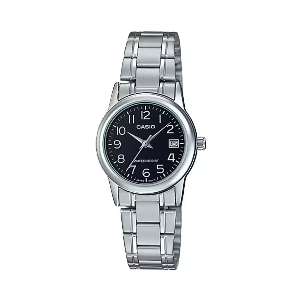 Casio Women's Analog Watch Black Dial Steel Bracelet - LTP-V002D-1BUDF