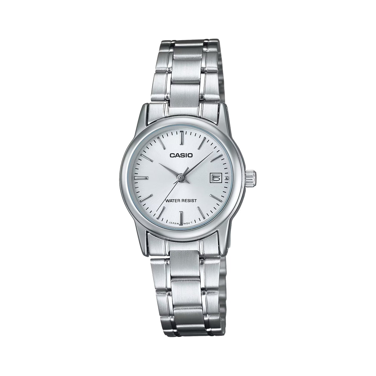 Casio Women's Silver Analog Watch with White Dial - LTP-V002D-7A