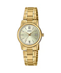 Casio Women's Gold Watch with Champagne Dial - LTP-V002G-9A