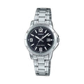 Casio Women's Silver Stainless Steel Watch with Black Dial - LTP-V004D-1B2UDF