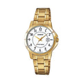 Casio Women's Gold Stainless Steel Analog Watch White Dial - LTP-V004G-7BUDF