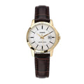 Casio Women’s Gold Analog Watch with White Dial and Brown Leather Strap - LTP-V004GL-7AUDF