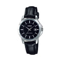 Casio Women's Black Dial Leather Band Analog Watch - LTP-V004L-1AUDF
