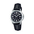 Casio Women's Black Analog Watch with Black Dial - LTP-V004L-1B