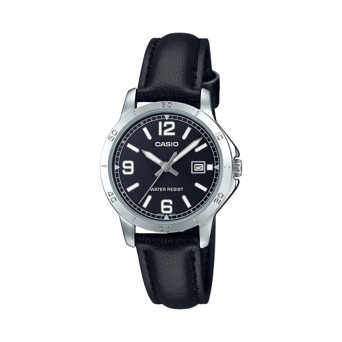 Casio Women's Black Analog Watch with Black Dial - LTP-V004L-1B