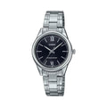 Casio Women's Silver-Tone Analog Watch with Black Dial - LTP-V005D-1B2UDF