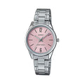 Casio Women's Pink Dial Analog Watch with Stainless Steel Bracelet - LTP-V005D-4BUDF