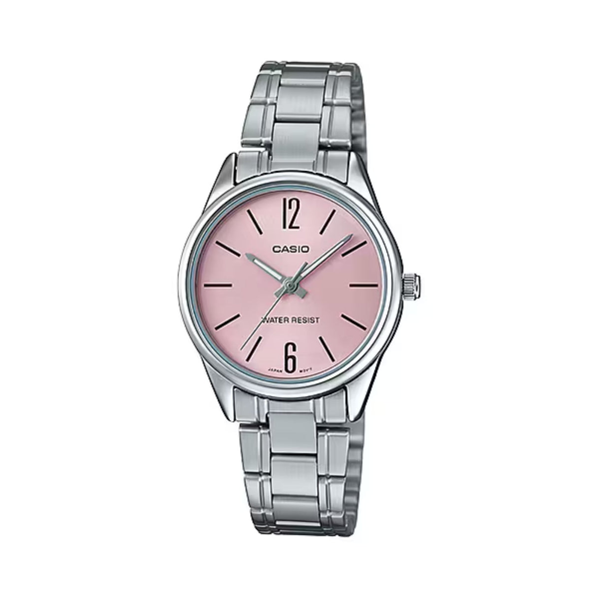 Casio Women's Pink Dial Analog Watch with Stainless Steel Bracelet - LTP-V005D-4BUDF