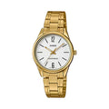 Casio Women's Gold Analog Watch White Dial Steel Bracelet - LTP-V005G-7BUDF