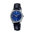 Casio Women's Blue Dial Leather Analog Watch - LTP-V005L-2BUDF