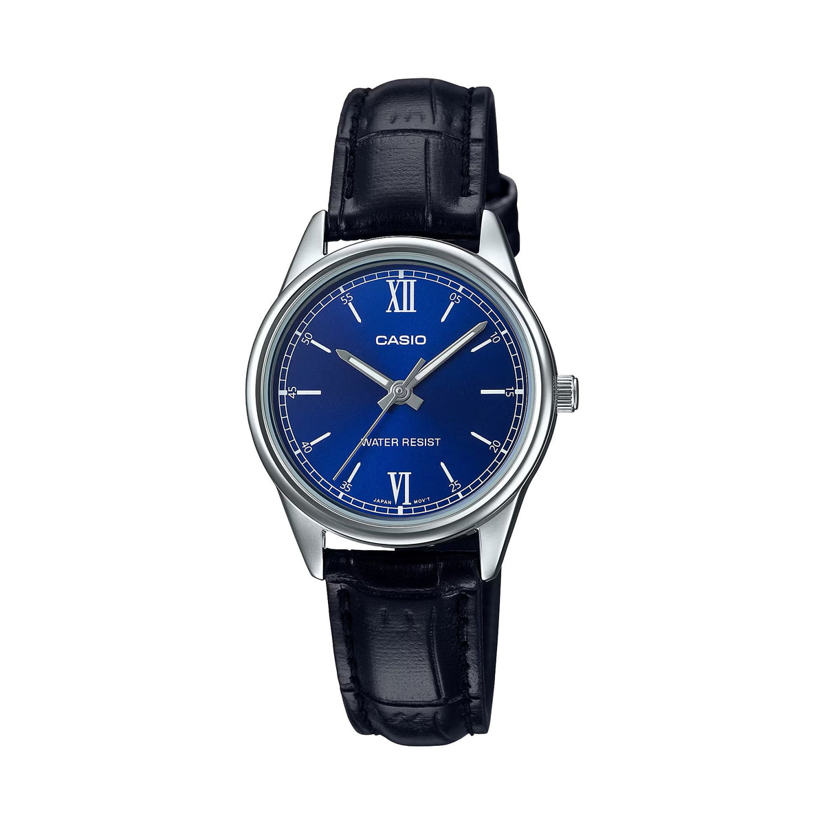 Casio Women's Blue Dial Leather Analog Watch - LTP-V005L-2BUDF