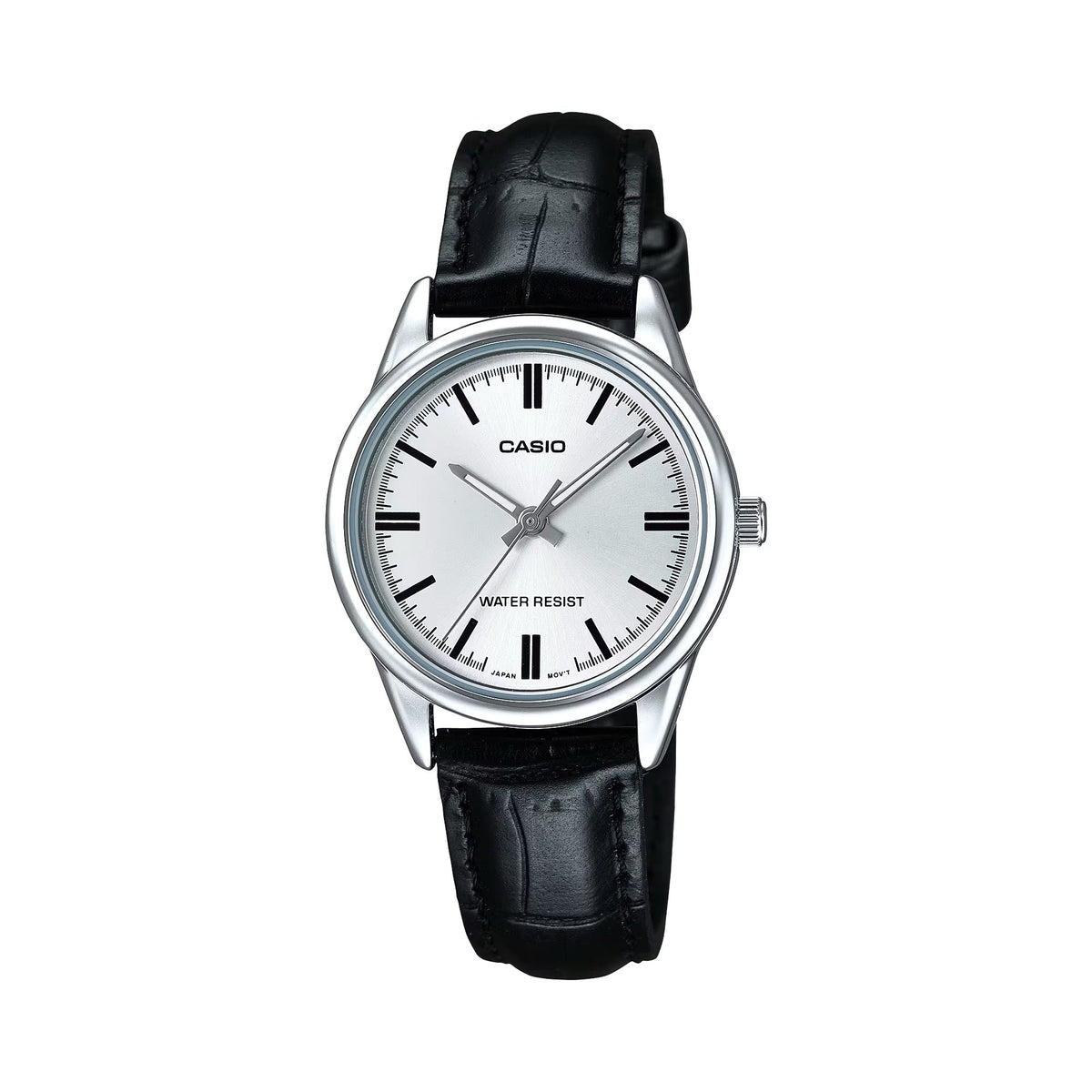 Casio Women's Silver Dial Leather Analog Watch - LTP-V005L-7AUDF