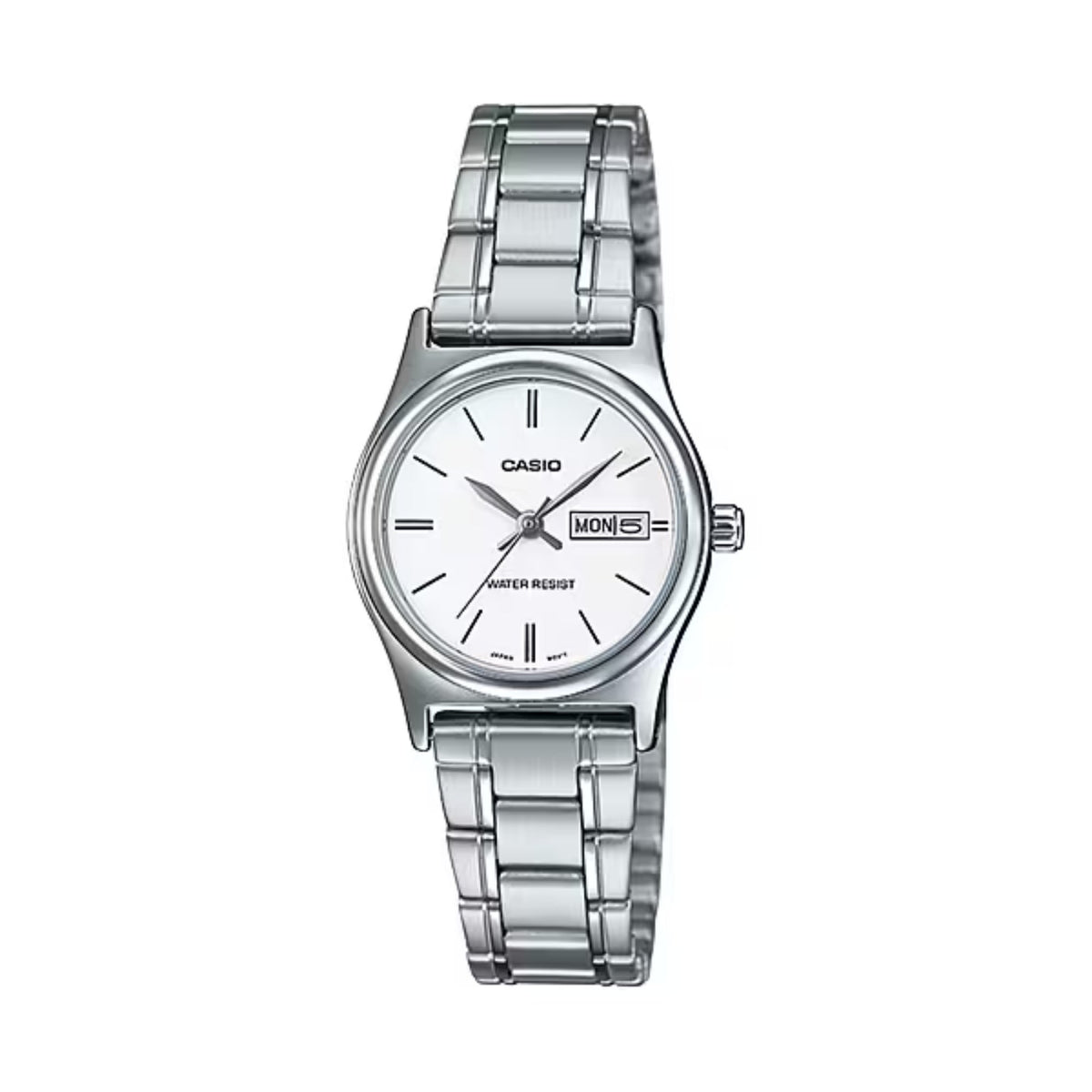 Casio Women's Stainless Steel White Dial Analog Watch - LTP-V006D-7B2UDF-NOBX-EW