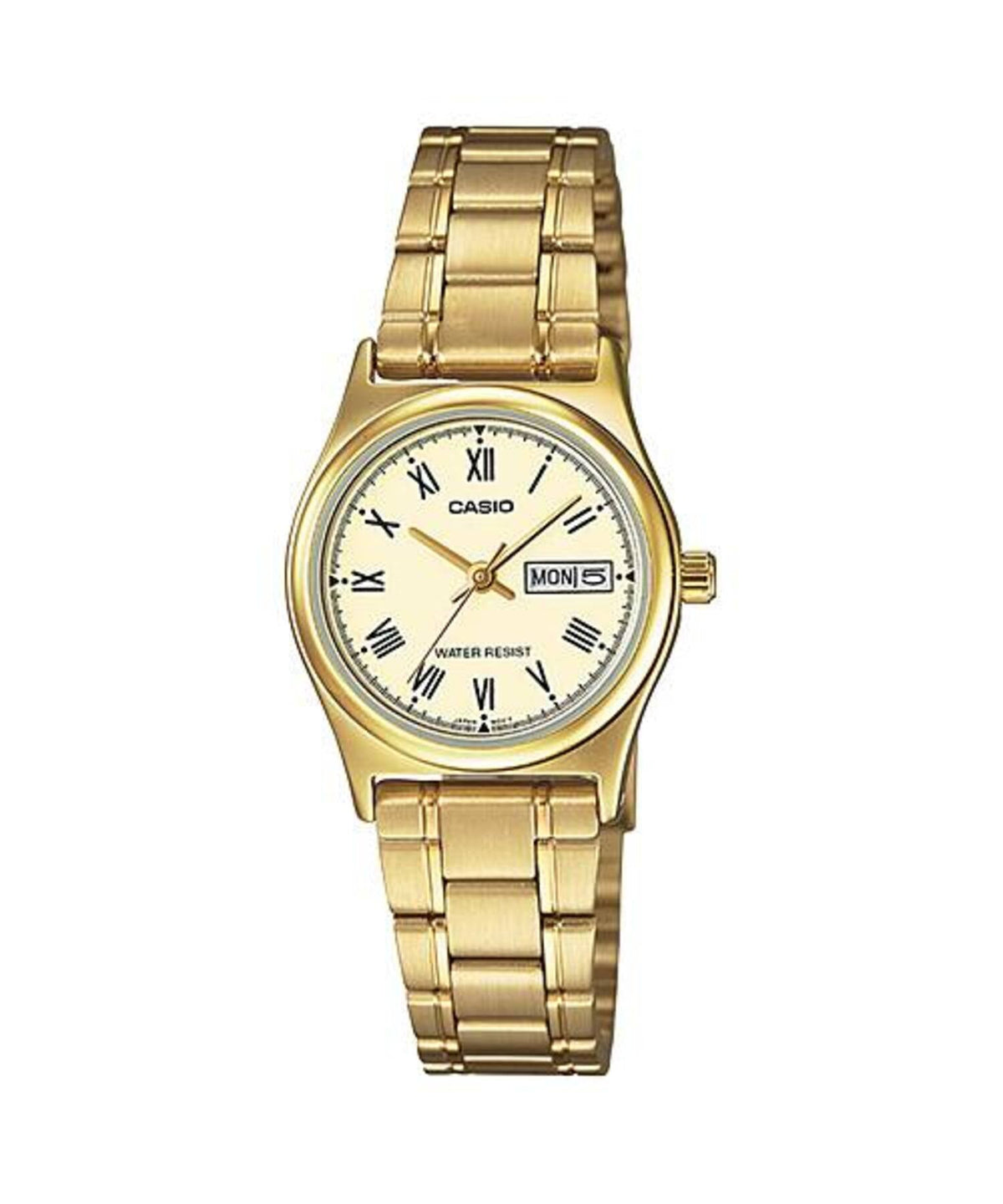 Casio Women's Gold Stainless Steel Watch with Champagne Dial - LTP-V006G-9BUDF