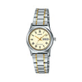 Casio Women's Cream Dial Two-Tone Stainless Steel Bracelet Watch - LTP-V006SG-9BUDF