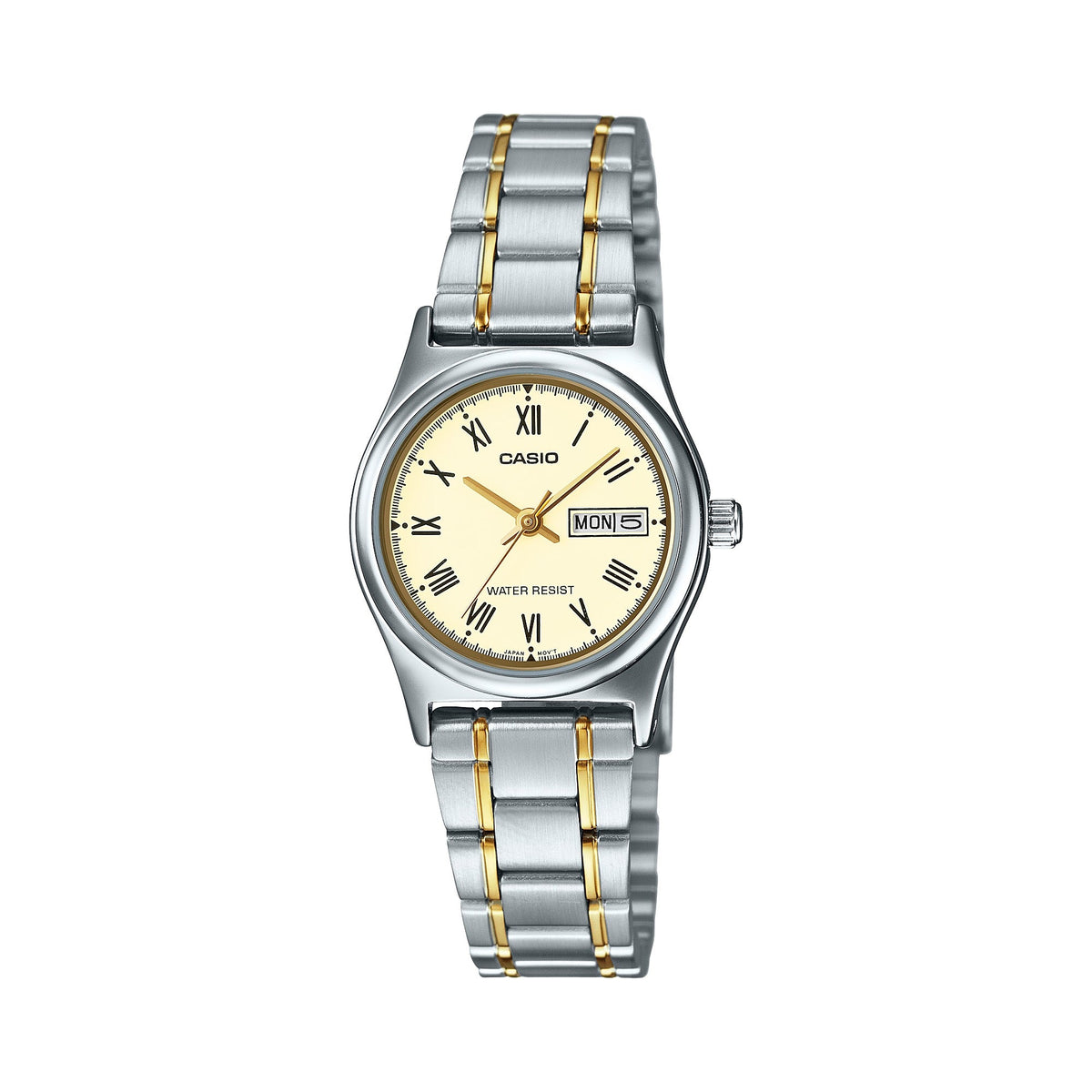 Casio Women's Cream Dial Two-Tone Stainless Steel Bracelet Watch - LTP-V006SG-9BUDF