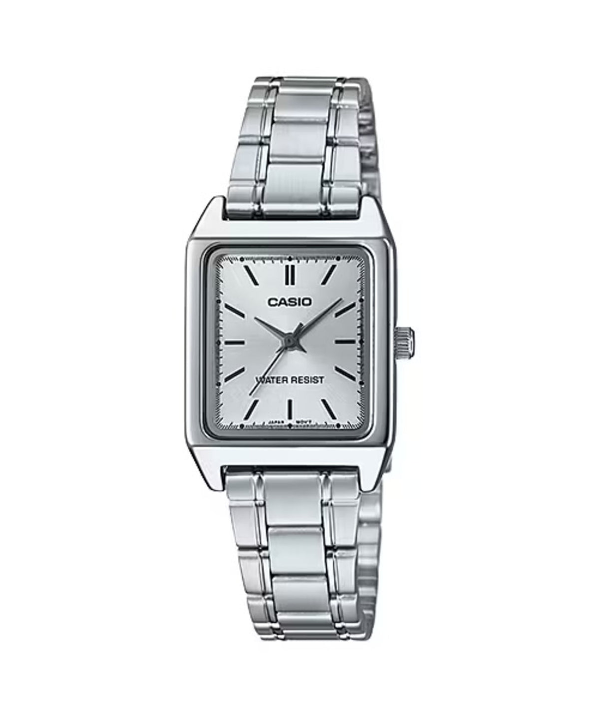 Casio Women's Silver Dial Stainless Steel Rectangular Watch - LTP-V007D-7EUDF