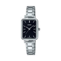 Casio Women's Silver Stainless Steel Watch with Black Dial - LTP-V009D-1EUDF
