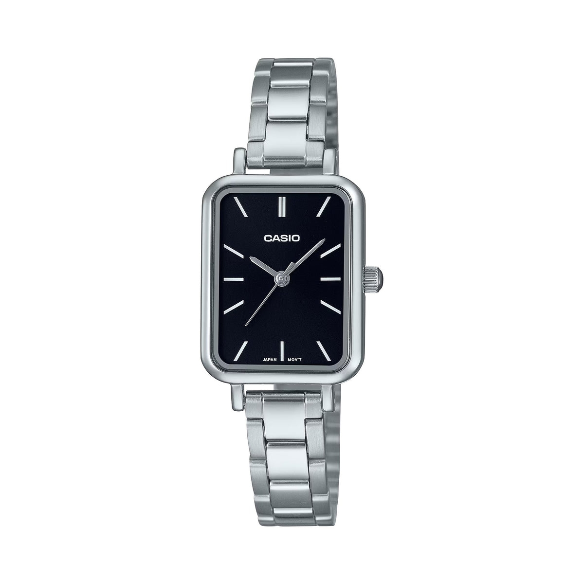 Casio Women's Silver Stainless Steel Watch with Black Dial - LTP-V009D-1EUDF
