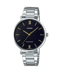 Casio Women's Black Dial Stainless Steel Bracelet Watch - LTP-VT01D-1BUDF
