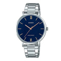 Casio Women's Silver Stainless Steel Analog Watch with Blue Dial - LTP-VT01D-2BUDF