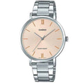 Casio Women’s Silver Bracelet Analog Watch with Blush Dial - LTP-VT01D-2BUDF