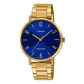 Casio Women's Gold Stainless Steel Analog Watch with Blue Dial - LTP-VT01G-2BUDF