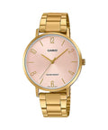 Casio Women's Pink Dial Gold-Tone Stainless Steel Bracelet Watch - LTP-VT01G-4BUDF