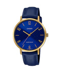 Casio Women's Gold-Tone Watch with Blue Dial and Blue Leather Band - LTP-VT01GL-2BUDF