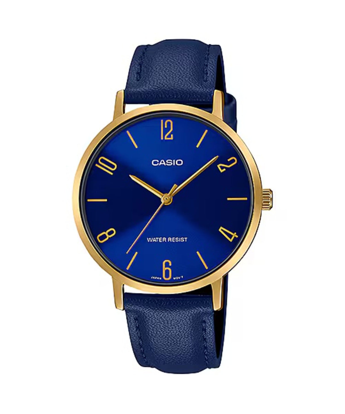 Casio Women's Gold-Tone Watch with Blue Dial and Blue Leather Band - LTP-VT01GL-2BUDF