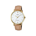 Casio Women’s Tan Leather Strap Analog Watch with Gold Case - LTP-VT01GL-7BUDF