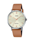 Casio Women's Beige Dial Brown Leather Strap Watch - Casio_LTP_VT01L_5BUDF