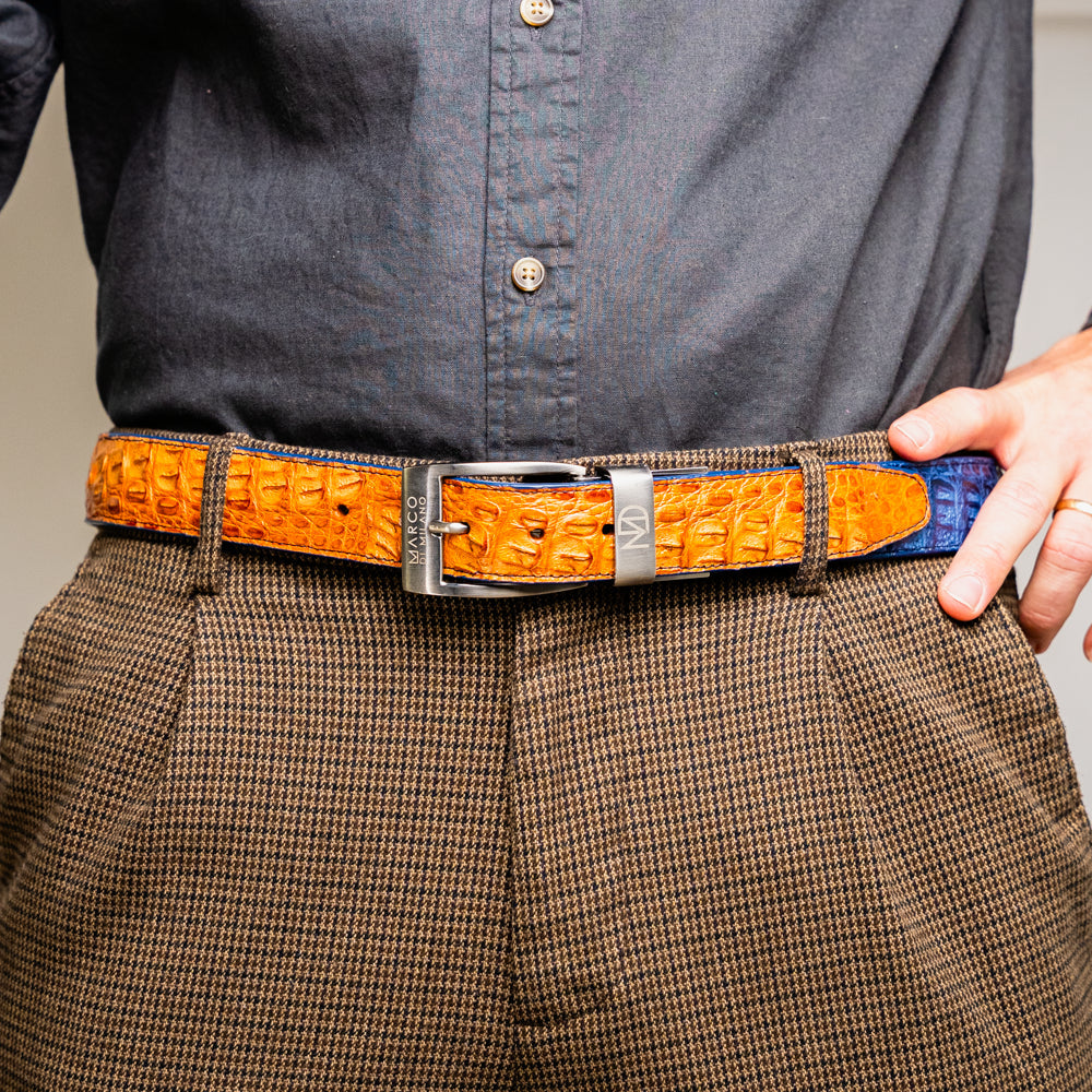 Luciano Belt Blue / Brandy