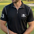 Lucky 13 Hybrid Zipper Cool-Stretch Golf Shirt (Black)