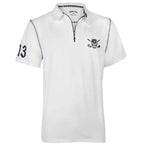 Lucky 13 Hybrid Zipper Cool-Stretch Golf Shirt (White)