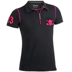 Ladies Lucky 13 Hybrid Zipper Cool-Stretch Golf Shirt (Black/Pink)