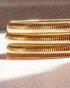 Mini Flex Snake Chain Bracelet- Set of 3 (7mm wide)- Gold (Ships Mid July)
