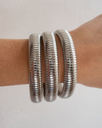 Flex Snake Chain Bracelet- Set of 3 (12mm wide)- Silver