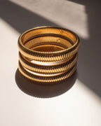 Flex Snake Chain Bracelet- Set of 3 (12mm wide)- Gold (Ships Mid July)