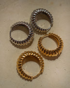 Ridged Marbella Hoops- Silver