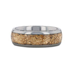 LUXE Tungsten Carbide Ring with Decorative Gold Flakes Inlay, 8mm