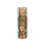 LUXE Tungsten Carbide Ring with Decorative Gold Flakes Inlay, 8mm