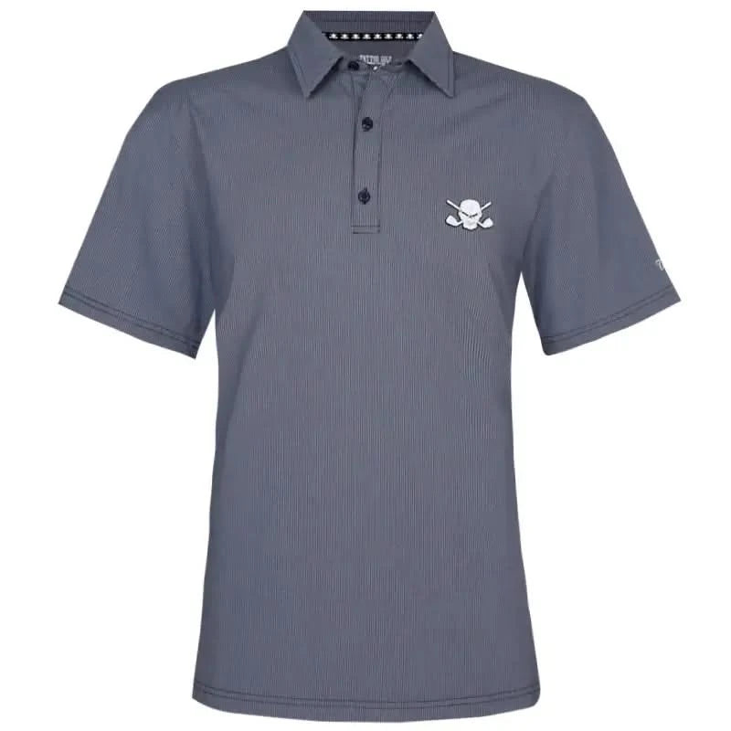 Luxe Cool-Stretch Men's Performance Golf Shirt (Blue Steel)