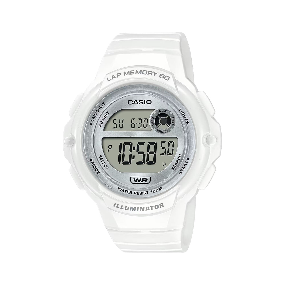 Casio Women's Digital Running Watch with White Dial - LWS-1200H-7A2VCF