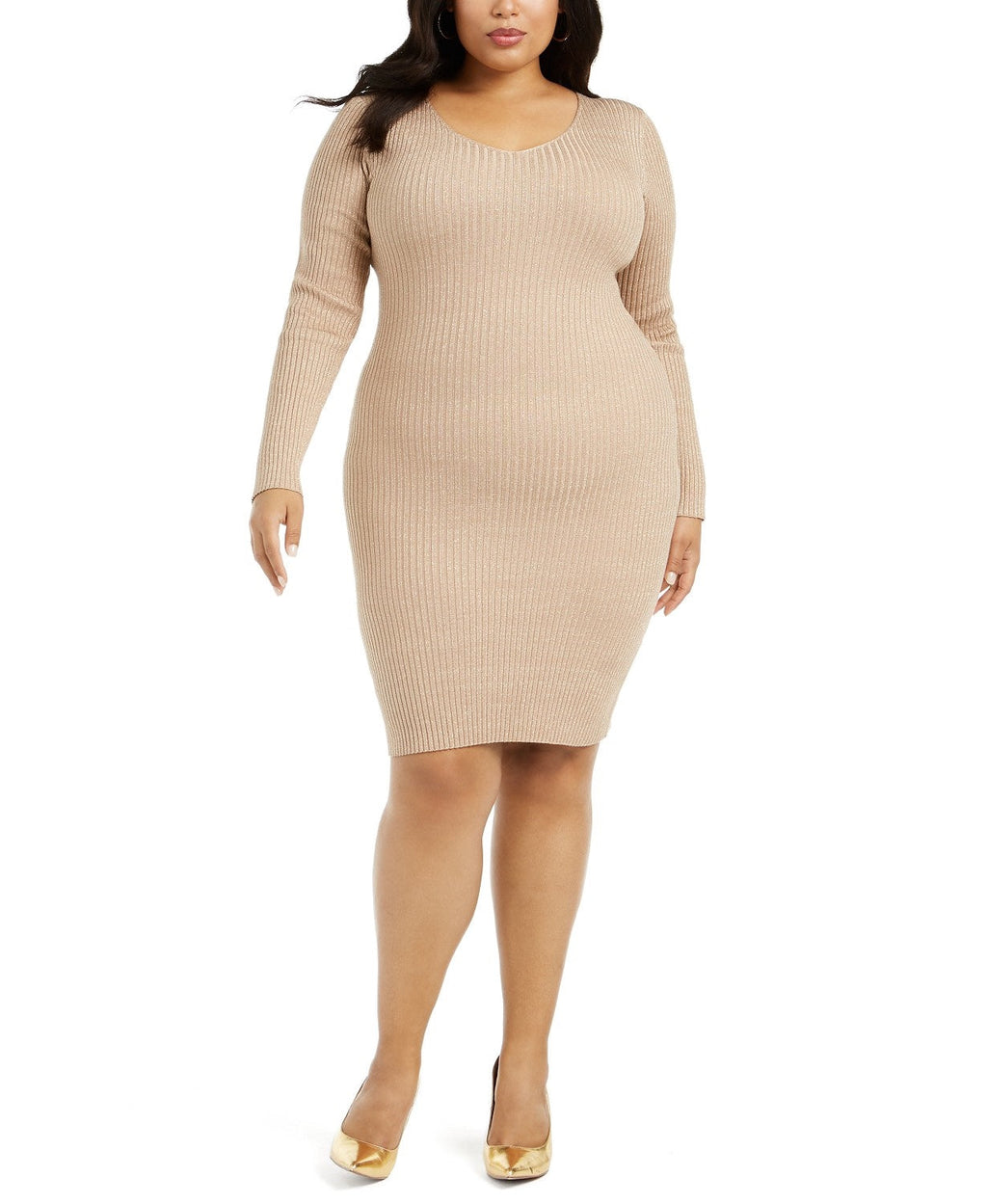 Planet Gold Women's Trendy Plus Size Lace-Up-Back Bodycon Dress Yellow Size 2 Extra Large