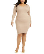 Planet Gold Women's Trendy Plus Size Lace-Up-Back Bodycon Dress Yellow Size 2 Extra Large