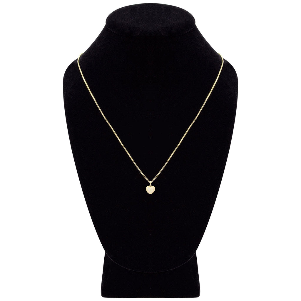 Cubic Zirconia 14K Gold Filled Voluminous Heart Pendant Necklace Set