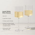 Laurel Crystal White Wine Glasses Set of 2